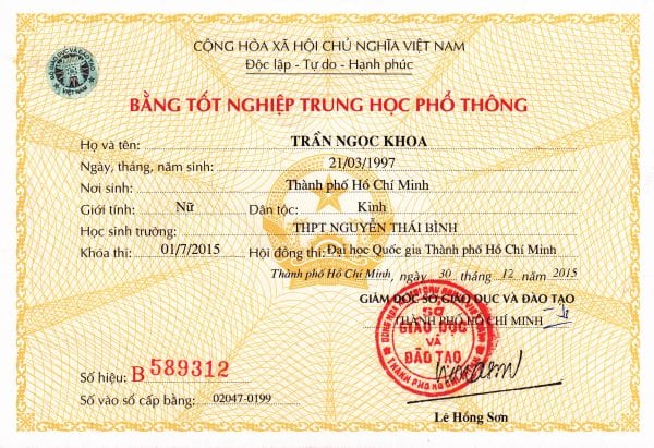 Làm Bằng Cấp 3 Giả tại Huế
