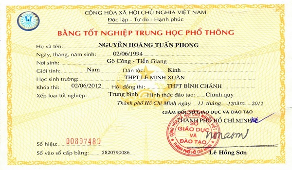 Làm Bằng Cấp 3 Tại Cần Thơ Giá Rẻ