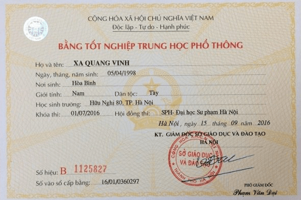 Làm Bằng Cấp 3 Giả tại Huế