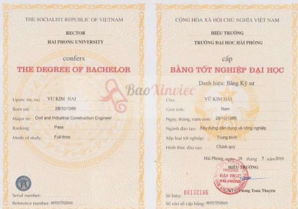 Bao Xin Việc Cam Kết Khi Khách Hàng Làm Bằng Đại Học Tại Hải Phòng