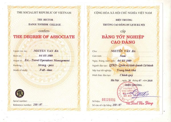 Làm bằng trung cấp du lịch đơn giản nhất