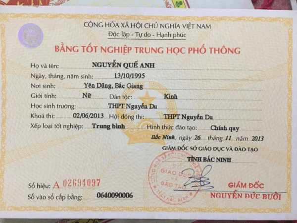 Làm Bằng Cấp 3 Tại Cần Thơ Giá Rẻ