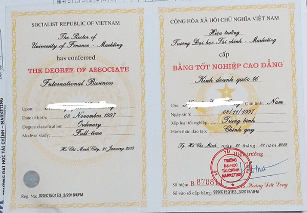 Mua Bằng Cao Đẳng Thật 100% Uy Tín 