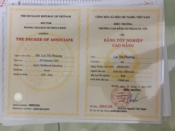 Mua Bằng Cao Đẳng Thật 100% Uy Tín 
