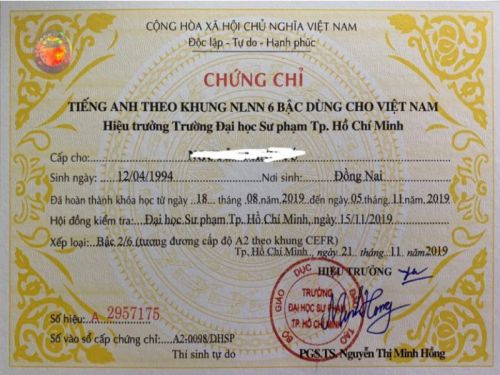 Nhận Làm Chứng Chỉ Tiếng Anh Uy Tín Không Cọc Bao Sử Dụng