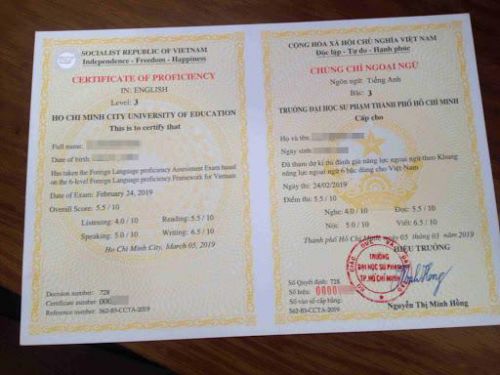 Nhận Làm Chứng Chỉ Tiếng Anh Uy Tín Không Cọc Bao Sử Dụng