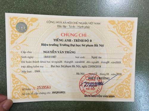 Nhận Làm Chứng Chỉ Tiếng Anh Uy Tín Không Cọc Bao Sử Dụng