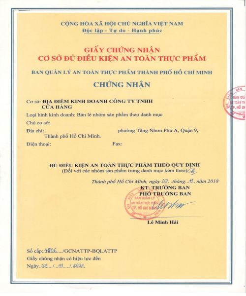 Dịch Vụ Làm Giấy An Toàn Thực Phẩm Giả Bao Nhiêu Tiền?