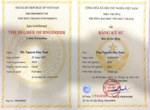 Mẫu bằng đại học chuẩn