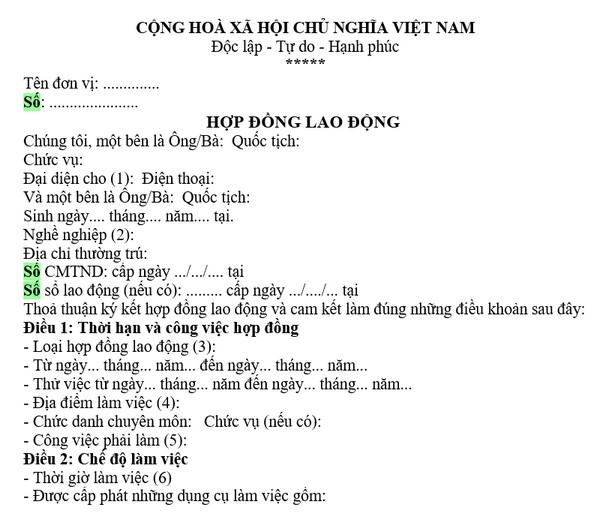 Cơ Sở Bao Xin Việc Chuyên Cung Cấp Hợp Đồng Lao Động Giả Chất Lượng Số 1