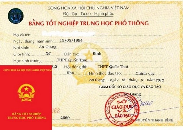 Dịch vụ làm bằng cấp 3 thật 100% đạt chuẩn