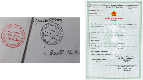 Giá trị pháp lý của giấy khai sinh bản sao công chứng